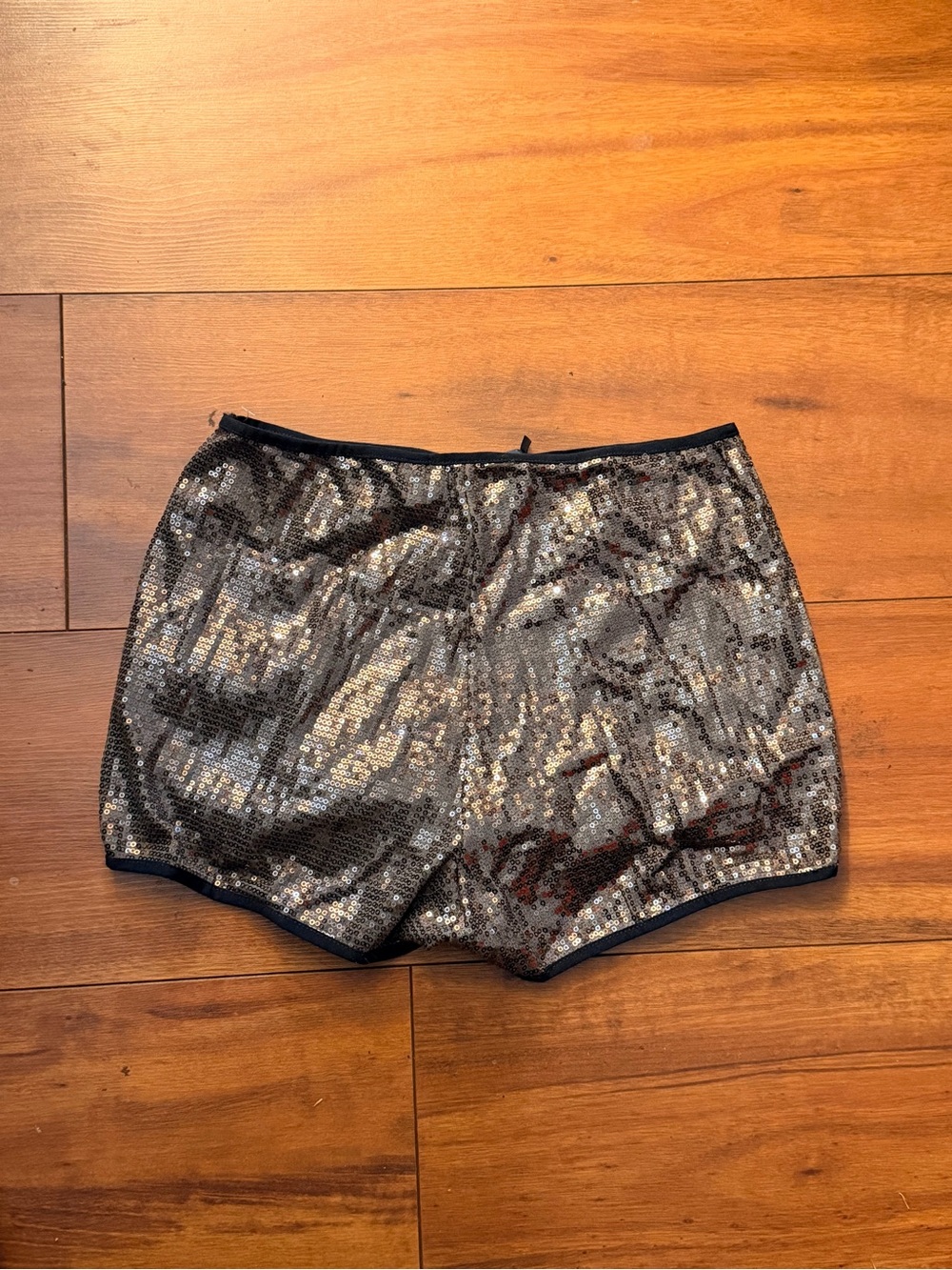Silver Sequin Bike Shorts for Women - Shimmery Pull-On Style